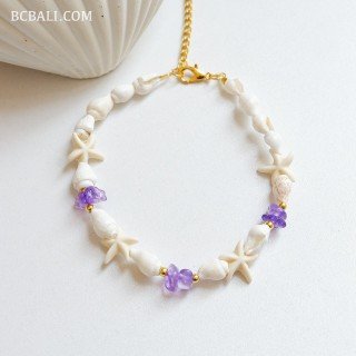 Real Shell Bracelet with Natural Stone Best Quality
